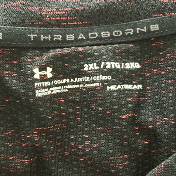EUC Under Armour ThreadBorne Red & Black Seamless 1/4 Zip Long Sleeve - Picture 7 of 8